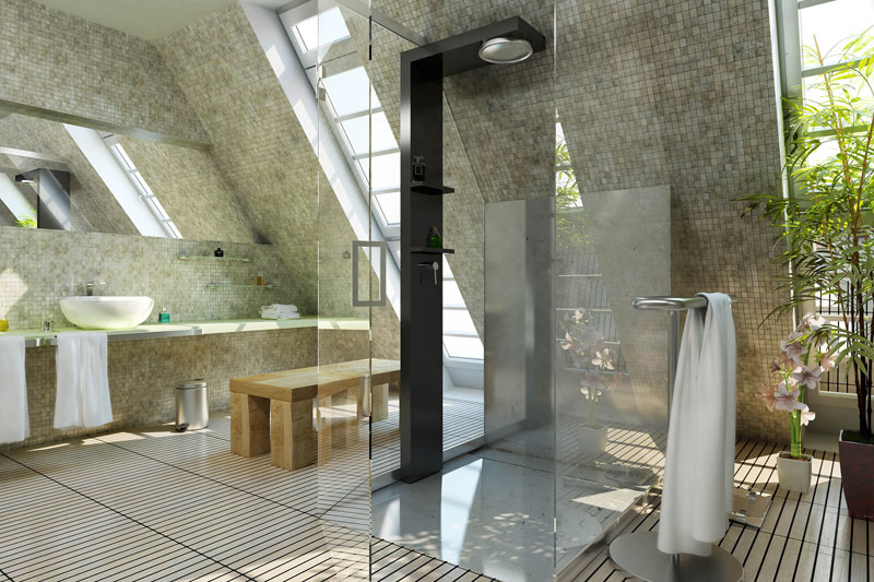 nowoczesna łazienka - panele szklane, lustra na wymiar